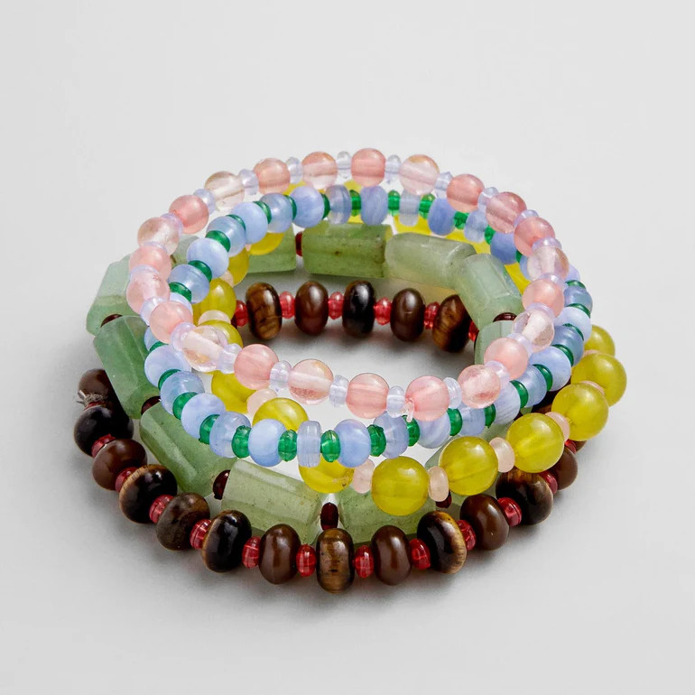 Darcy Semi-Precious Beaded Bracelet Set - Muted Multi | BaubleBar