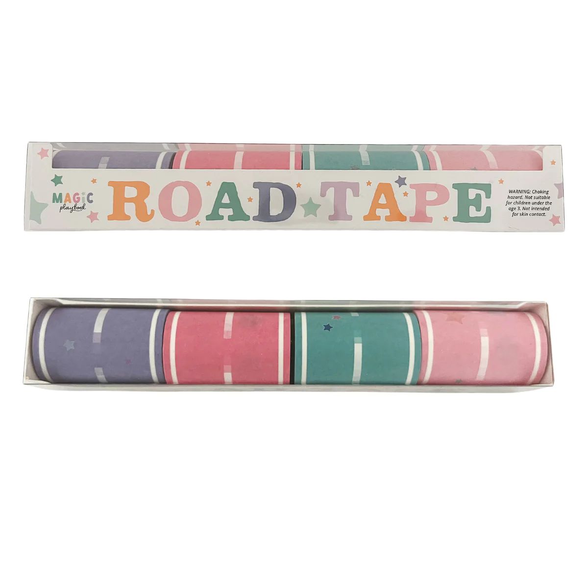 Pastel Colored Play Road Tape (Set Of 4 Rolls) | Magic Playbook