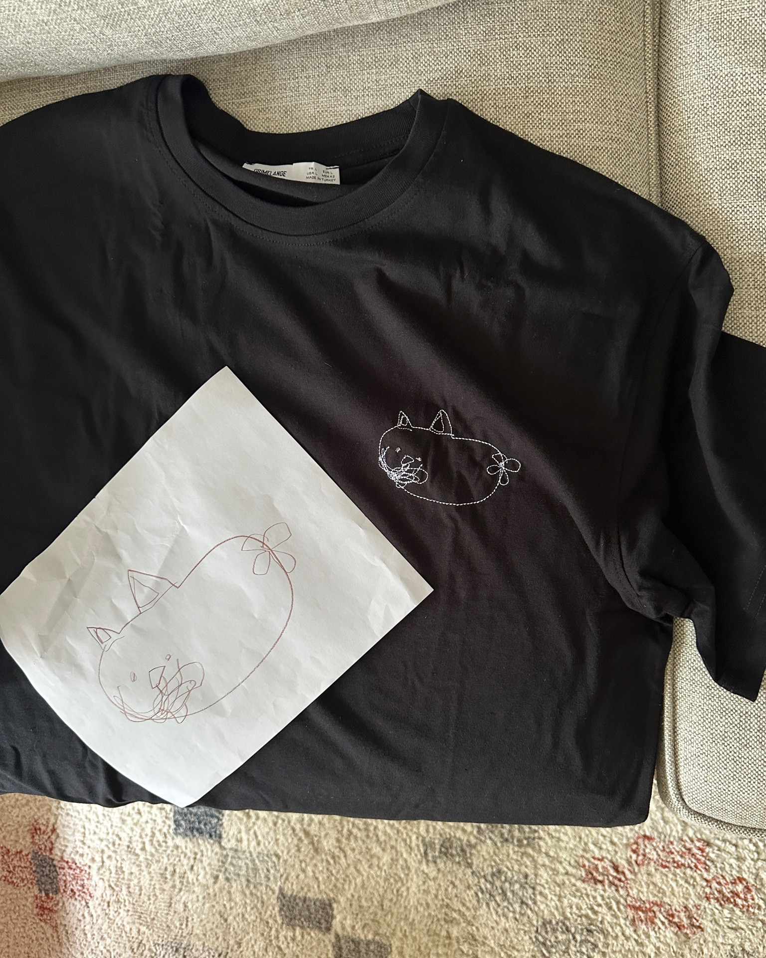 Custom embroidery of Jie Jie’s drawing on a tshirt! So happy with how this turned out for Father’s Day!

#LTKFindsUnder50 #LTKMens #LTKFamily