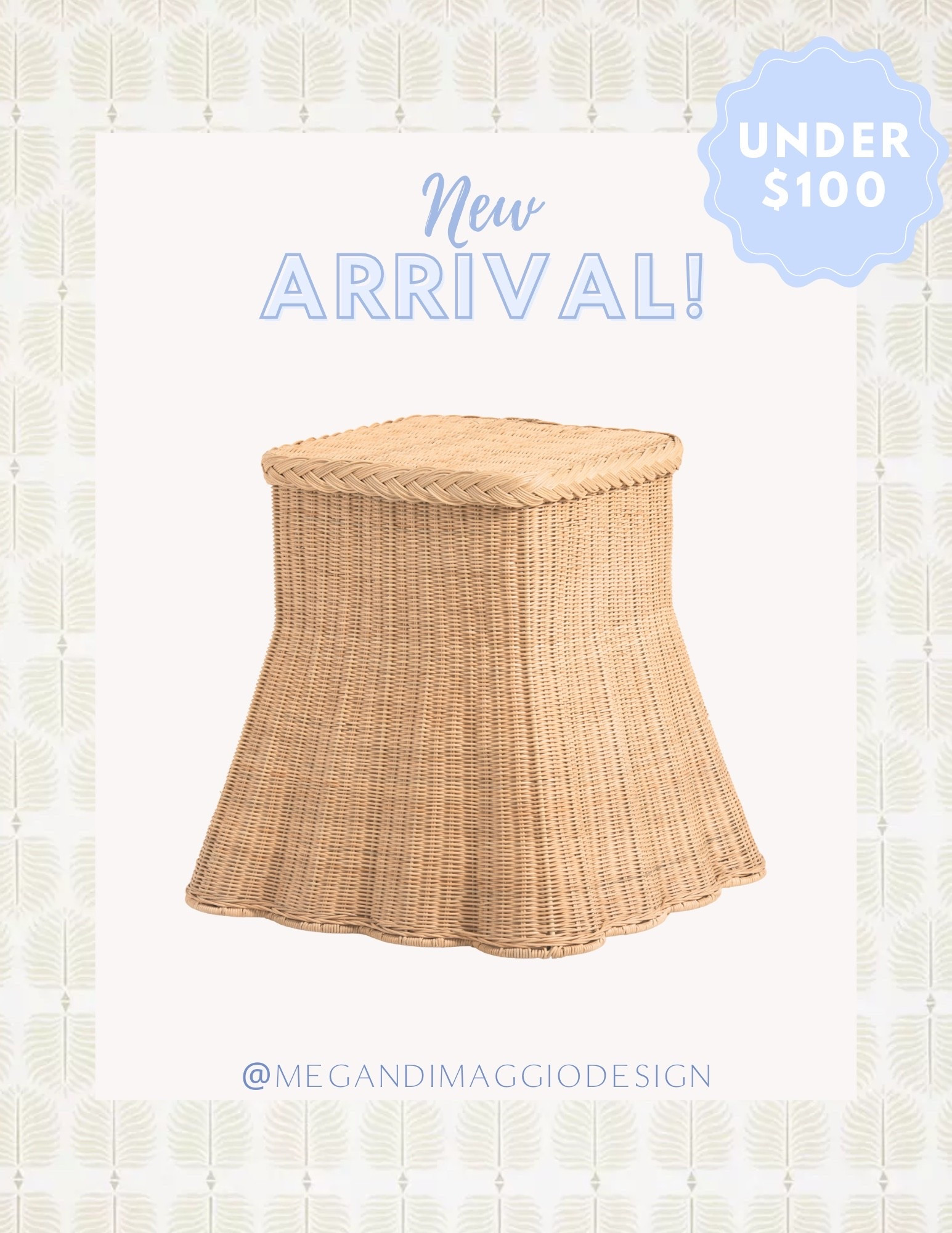 LOOOVE this new scalloped wicker square side table!! A steal at under $100 & free shipping w/ code: SHIP89 🙌🏻😍 

#LTKFindsUnder100 #LTKSaleAlert #LTKHome