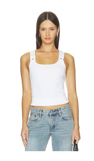 Still Here Snap Tank Top in White. - size M | Revolve Clothing (Global)