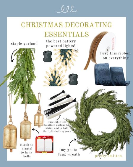 All of my go-to Christmas decorating items. I’ve used this garland and these wreaths for multiple years and I keep adding to my collection! I can never have enough Christmas greenery. I’ve also linked my favorite battery powered white lights. Secure the battery pack with cable ties! And I use the heavy duty command hook to attach my bells 🌲

Questions on anything? Products or how I put it up? DM me on Insta! I’m happy to help! 

#garland #batterypoweredlights #whitelights 

#LTKhome #LTKHoliday #LTKfamily