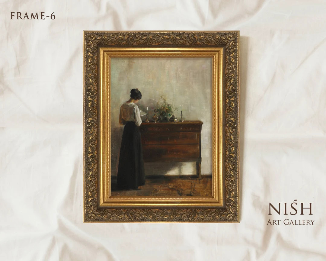 Vintage Art Prints Framed, Vintage Portrait Painting of Woman, Farmhouse Decor, Wall Art Prints, ... | Etsy (AU)