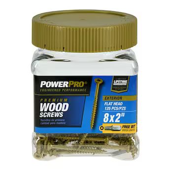 Power Pro #8 x 2-in Epoxy Exterior Wood Screws (125-Per Box) | Lowe's