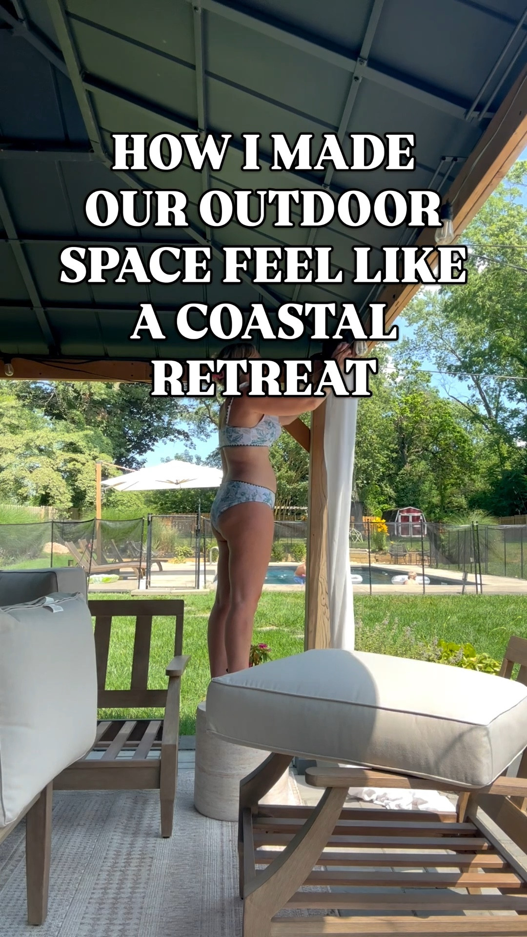 If you have a gazebo, pergola, or covered patio that's feeling a little blah, this is your sign to finish it. It doesn't take much to turn it into a retreat you'll actually use all summer. The curtains honestly are my favorite part. We also built this wall out of shiplap and attached it to the gazebo; allowing privacy and a place to hang the tv and some decor. Included my stain protector too. Non toxic!

#LTKHome #LTKdayinmylife #LTKSeasonal