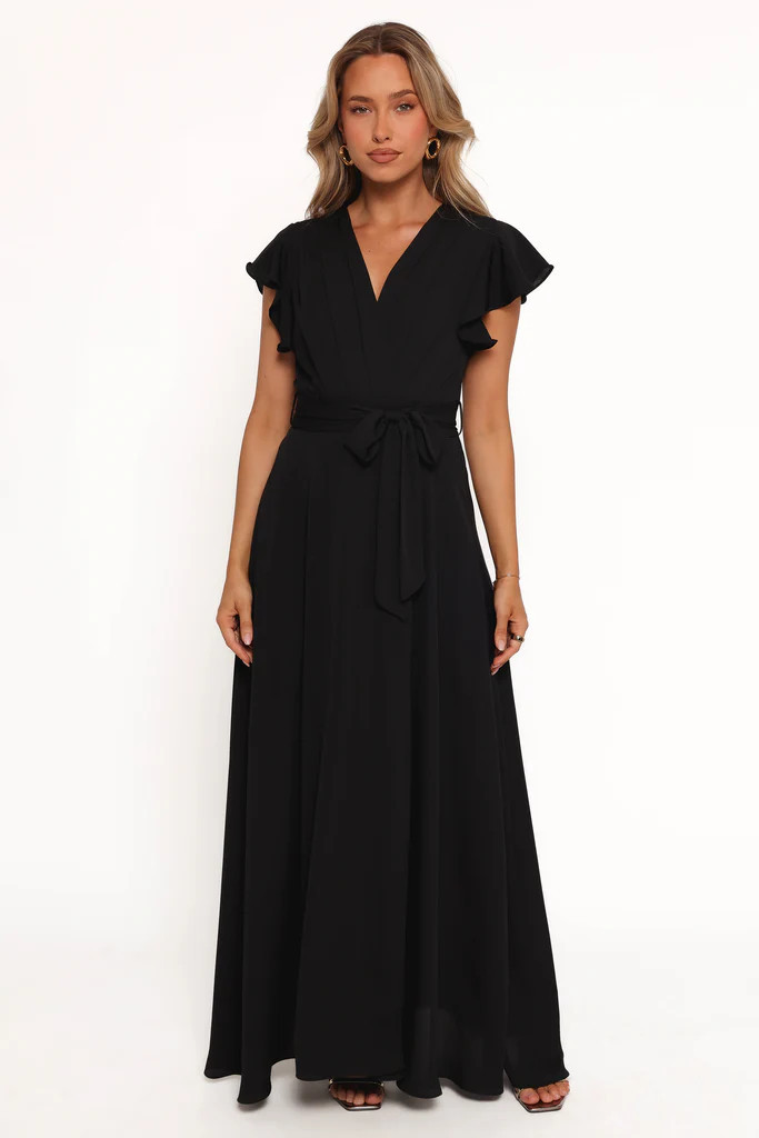 Maverick Wrap Maxi Dress - Black | Petal & Pup (AU)