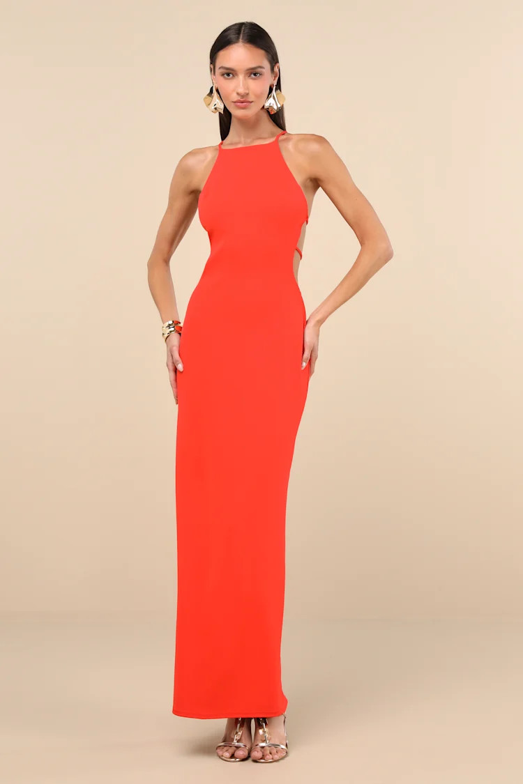 Annina Orange Cutout Column Maxi Dress | Lulus