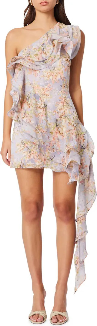 Sahara Floral One-Shoulder Minidress | Nordstrom