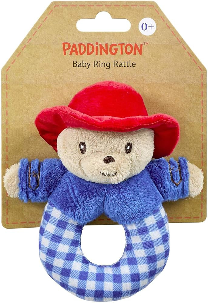 Rainbow Designs Paddington Ring Rattle - Soft Rattle Baby Toy with Gentle Jingle, Blue Coat & Red... | Amazon (UK)