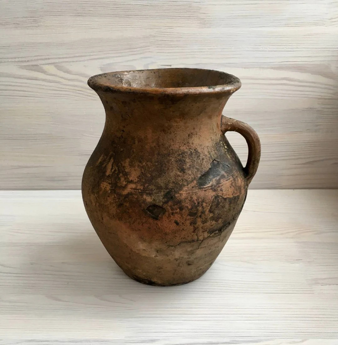 Very Old Pottery Crock Vintage Pottery Ceramic Ancient Vase Rustic Folk Pot Ceramic Pitcher Rural... | Etsy (US)
