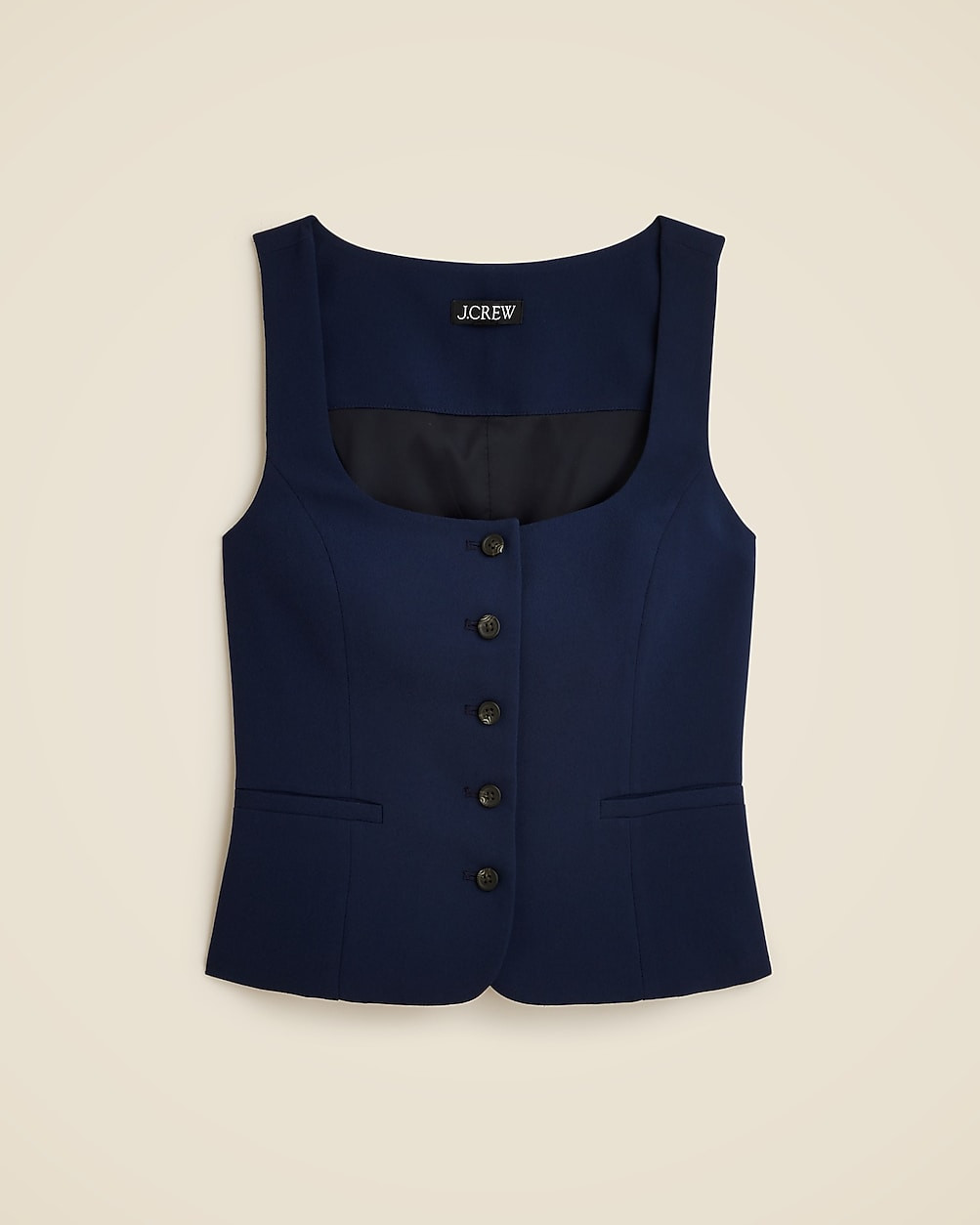 Scoopneck vest in drapey crepe | J. Crew US