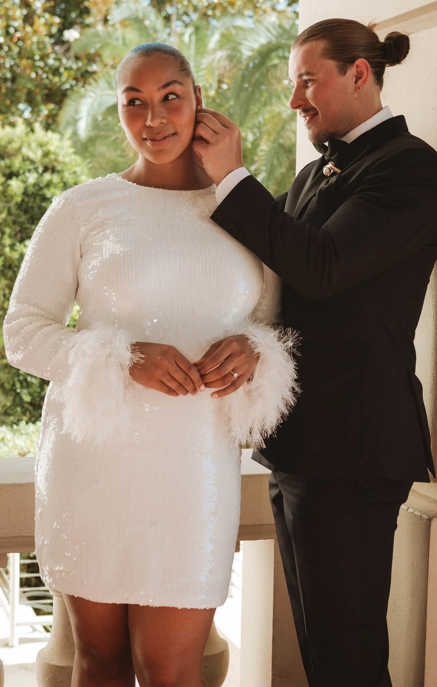 Priscilla Mini Dress ~ White Sequins with Fringe | Show Me Your Mumu