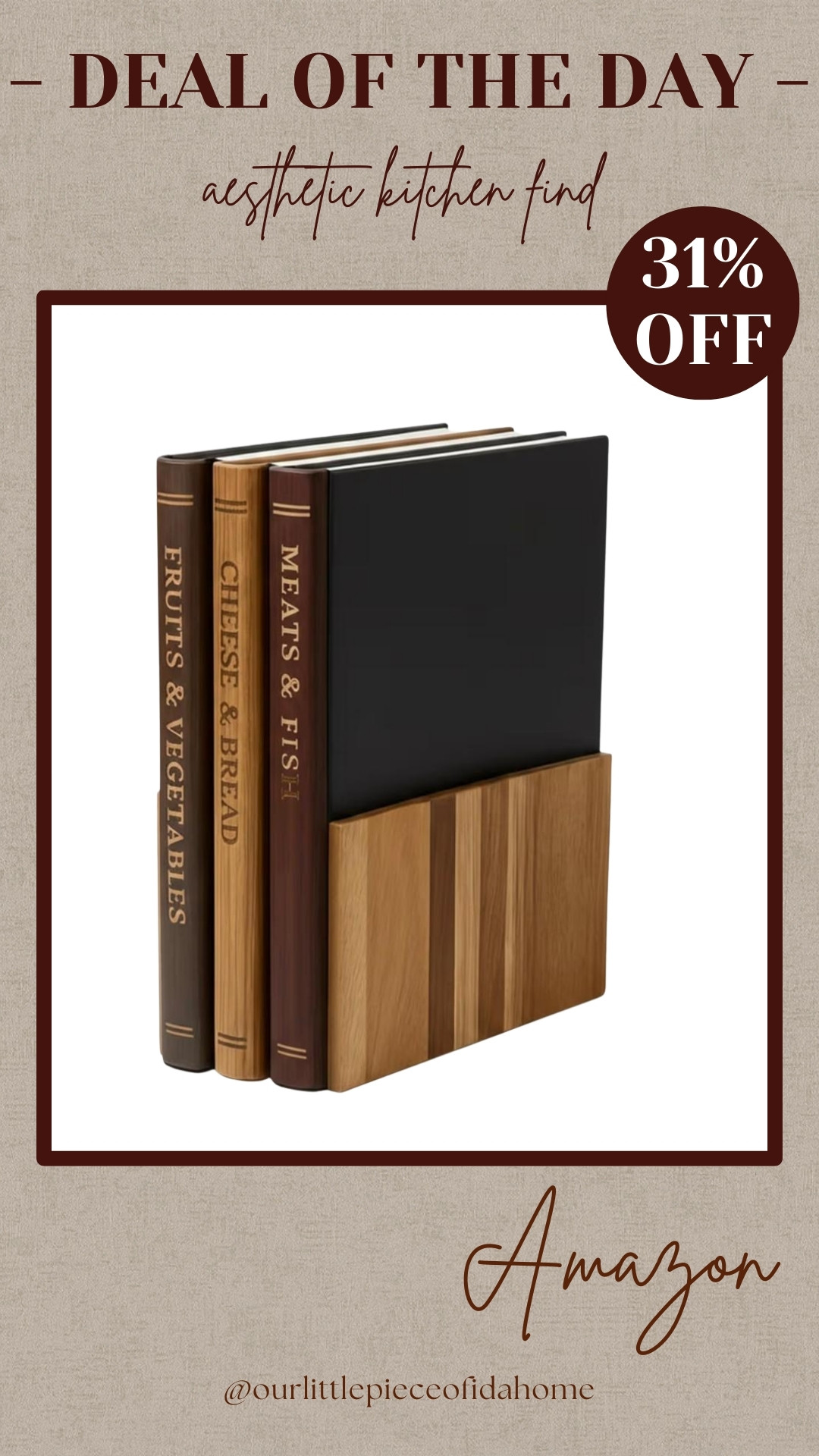 I chose this cutting board set because it stores upright and keeps the counter looking clean instead of cluttered. I like that each board has its own purpose, so I’m not mixing foods while cooking.

They’re easy to grab, simple to clean, and look good left out on the counter. Linked here for reference if you’ve been wanting a more organized setup. 

 #LTKU #LTKHome #LTKSaleAlert