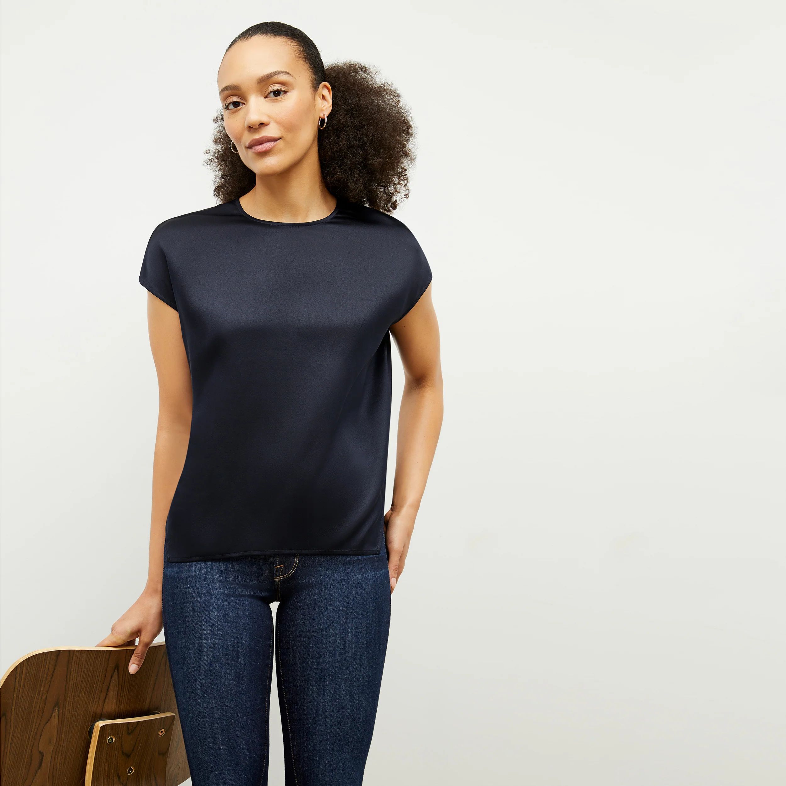 The Didion Top - Washable Silk Charmeuse | MM LaFleur