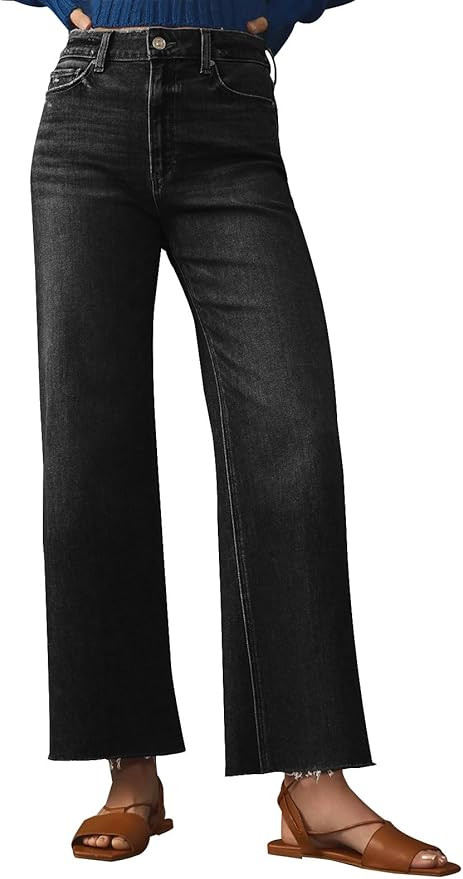 KUNMI Jeans for Women Wide Leg Baggy High Waist Boyfriends Straight Leg Stretchy Denim Pants Tren... | Amazon (US)