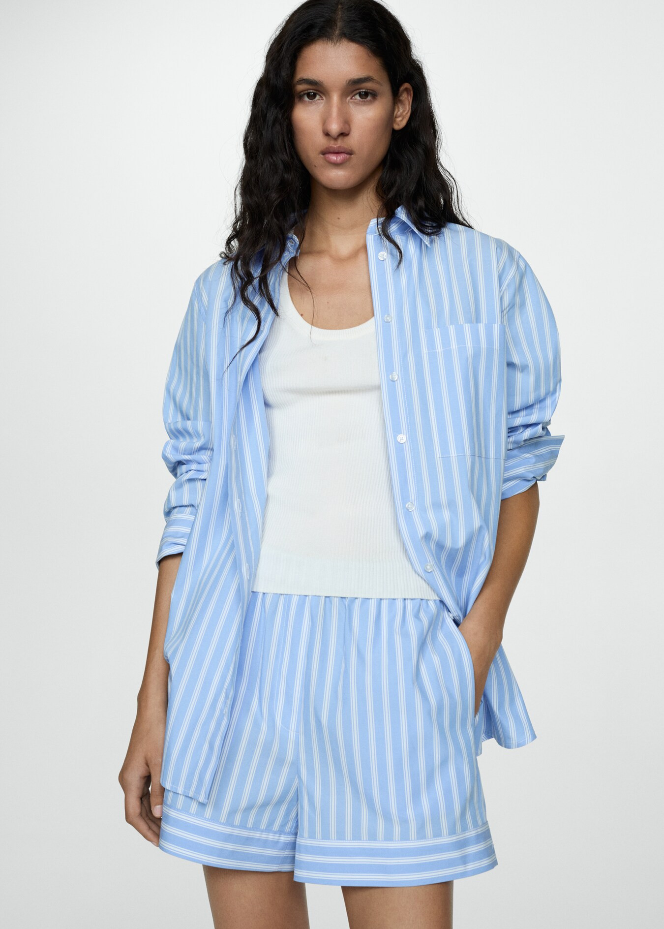 Chemise 100 % coton rayures | MANGO (FR)