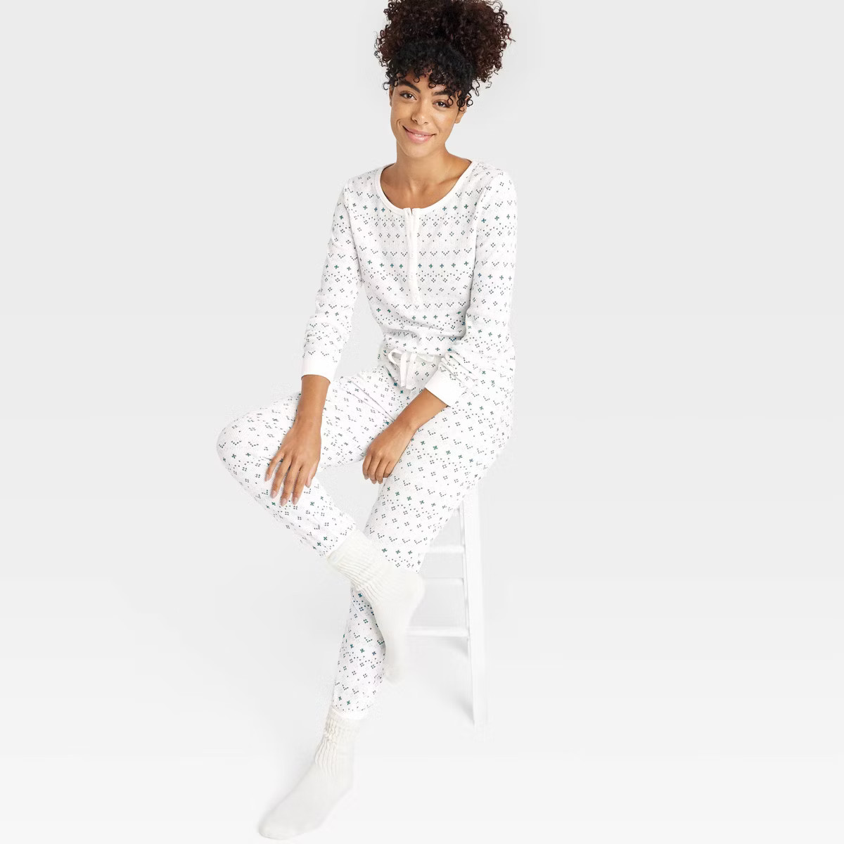 Women's Thermal Long Sleeve Henley Top and Jogger Pants Pajama Set - Auden™ | Target