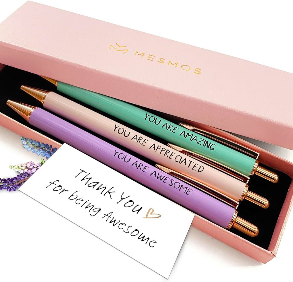 MESMOS 3pc Fancy Pen Set for Women, Thank You Gifts for Women, Nice Cute Pens, Boss Lady Gifts fo... | Amazon (US)