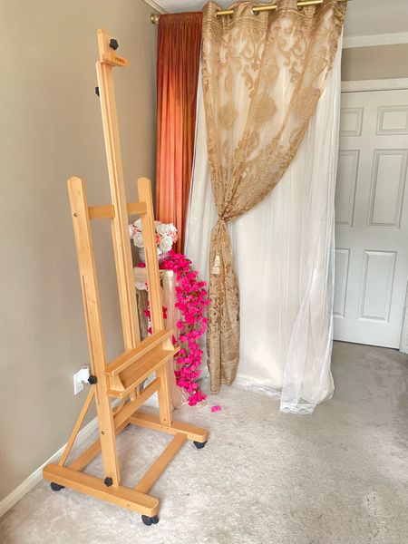 Excited to have my new easel up and ready. Super easy instructions for assembly. Allows canvases up to 93 inches. Add some florals and ambience and lose yourself in creation. 🌸🎨💫☺️#LTKMostLoved 

#LTKstyletip #LTKhome