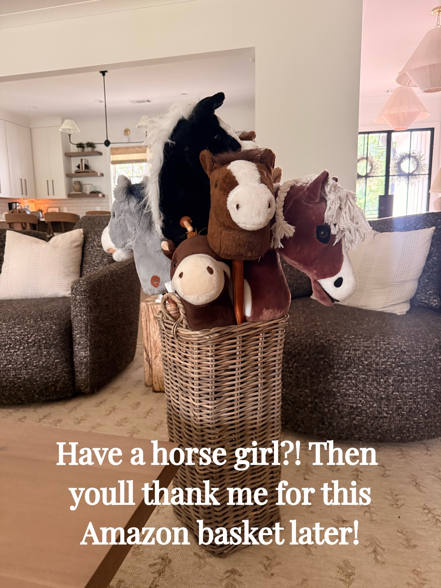 Amazon basket woven umbrella holder that also doubles as a perfect hobby horse holder stand! ￼🐴

#LTKHome #LTKKids #LTKSaleAlert