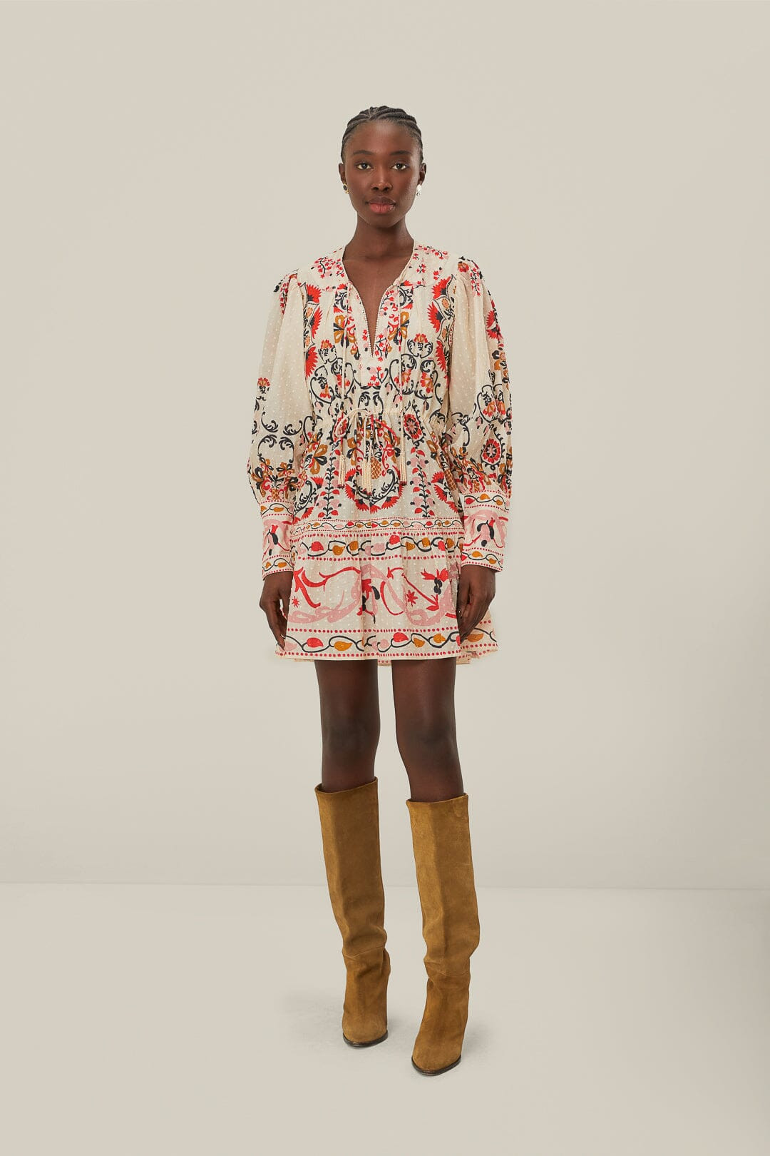 Cream Cashew Mandala Mini Dress | FarmRio (US)