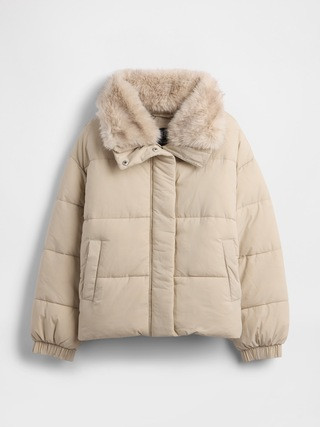 Faux Fur-Trim Puffer Jacket | Gap (US)