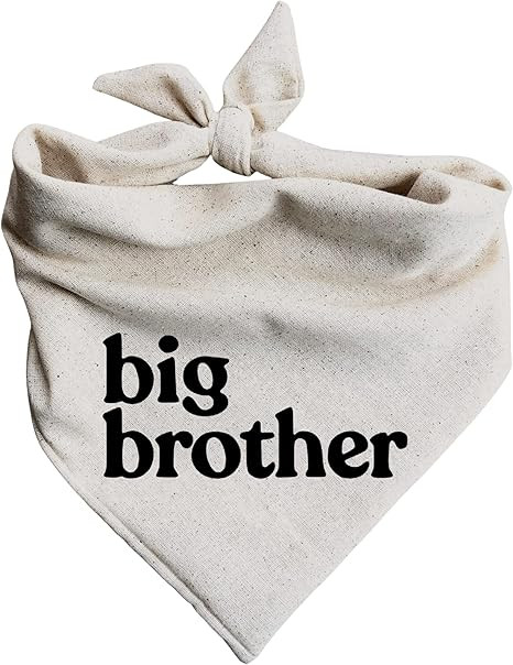 Dog Bandana Pregnancy Announcement Big Brother Baby Reveal Oatmeal Cream Minimal Neutral Color An... | Amazon (US)