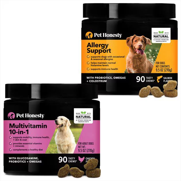 Bundle: PetHonesty Allergy Relief Soft Chews + 10-for-1 Multivitamin Soft Chews Dog Supplement | Chewy.com