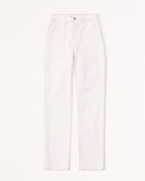 Women's Ultra High Rise 90s Straight Jean | Winter White Jeans Winter White Pants Outfit | Abercrombie & Fitch (US)