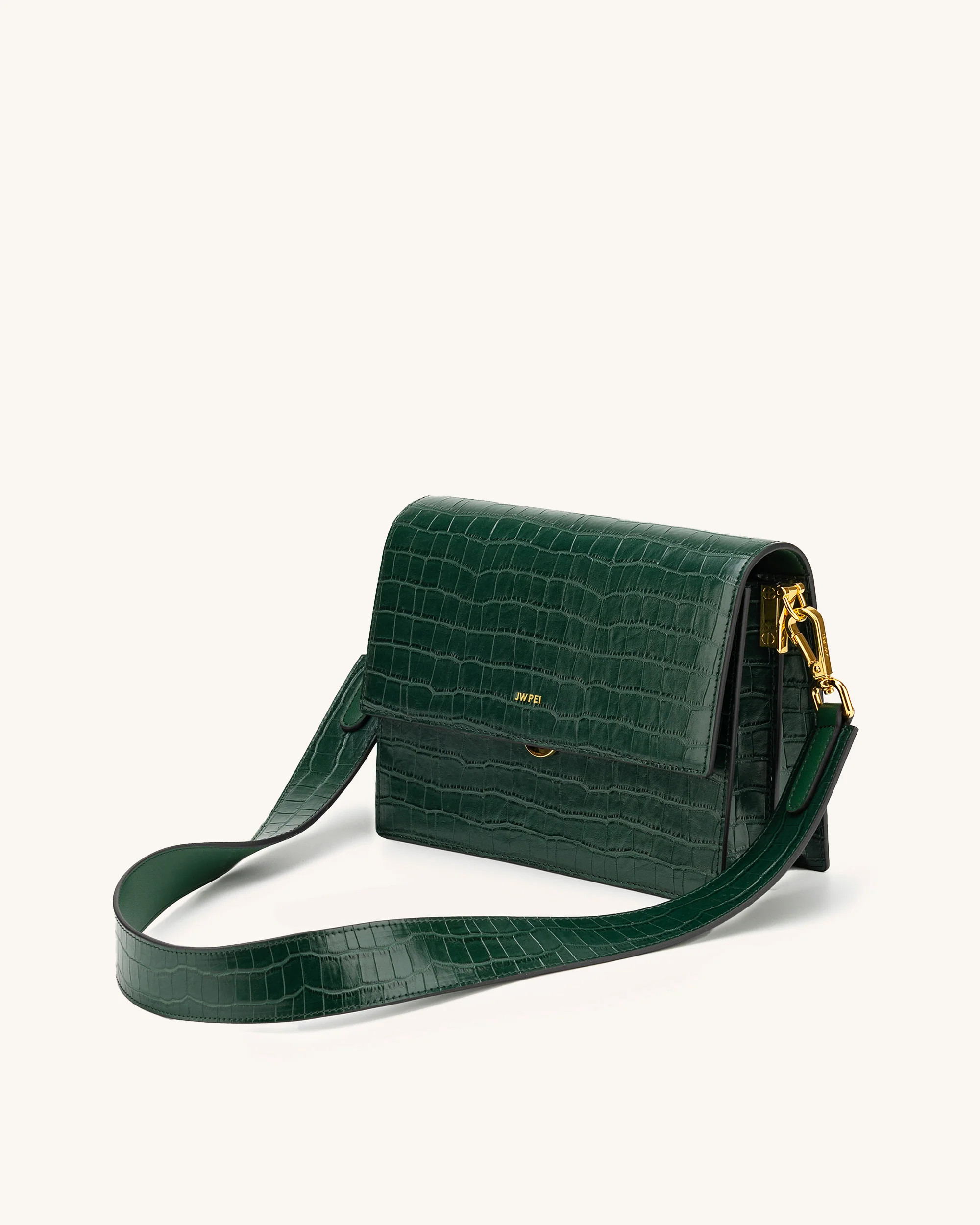 Fashion Mini Flap Bag & Purses - Dark Green Croc Embossed - JW PEI | JW PEI US