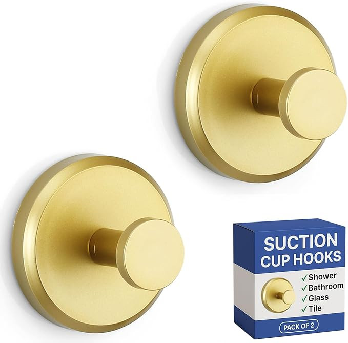HOME SO Suction Cup Hooks for Shower, Bathroom, Kitchen, Glass Door, Mirror, Tile – Loofah, Tow... | Amazon (US)