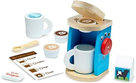 Melissa & Doug 11-Piece Brew and Serve Wooden Coffee Maker Set - Play Kitchen Accessories | Amazon (US)