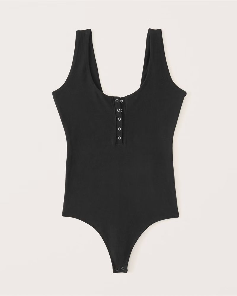 Women's Cotton Seamless Fabric Henley Bodysuit | Women's Clearance | Abercrombie.com | Abercrombie & Fitch (US)