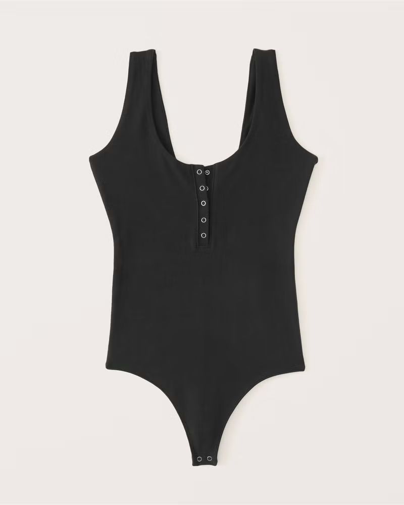 Cotton Seamless Fabric Henley Bodysuit | Abercrombie & Fitch (US)