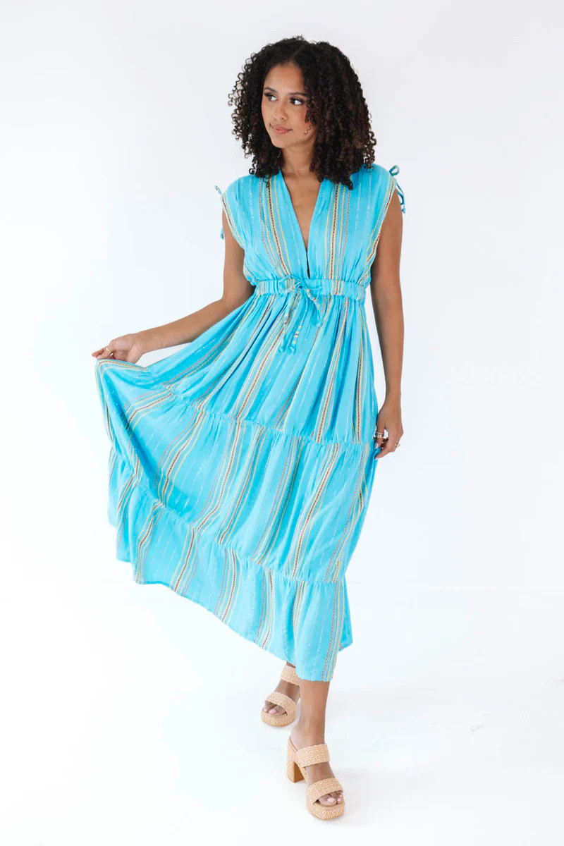 Surfside Midi Dress - Aqua | The Impeccable Pig