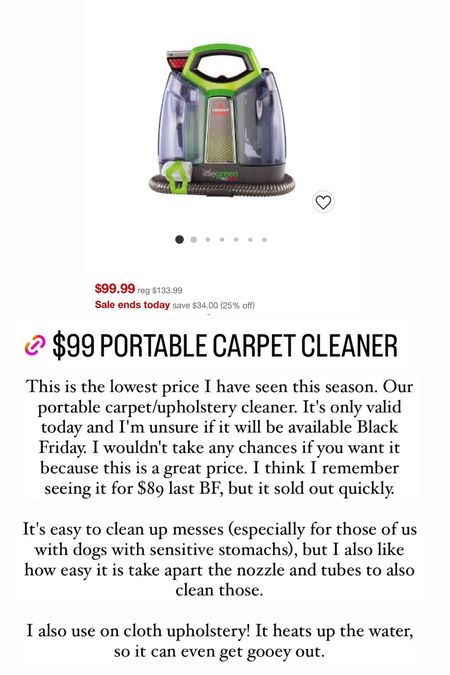 Our favorite portable carpet cleaner 