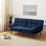 Mainstays 72" Memory Foam Futon Sofa Bed, Blue | Walmart (US)