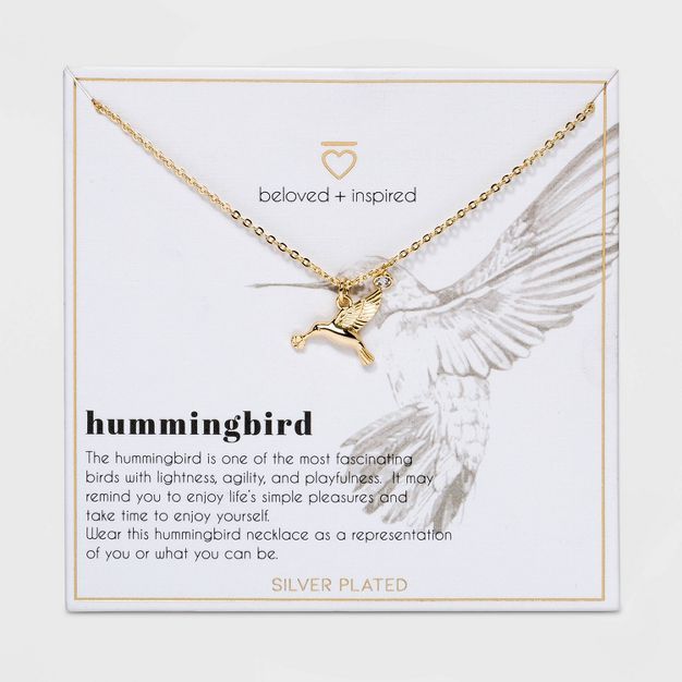 Beloved + Inspired Gold Dipped Silver Plated Hummingbird Chain Necklace | Target