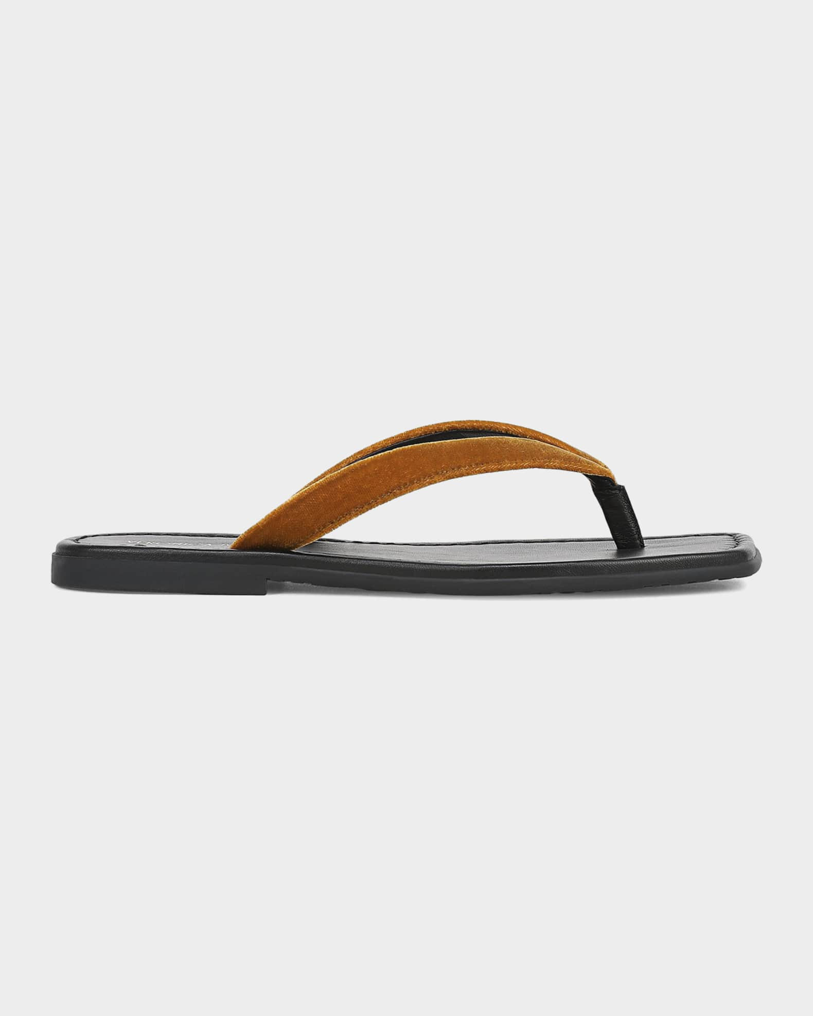 Veronica Beard Clea Velvet Thong Sandals | Neiman Marcus