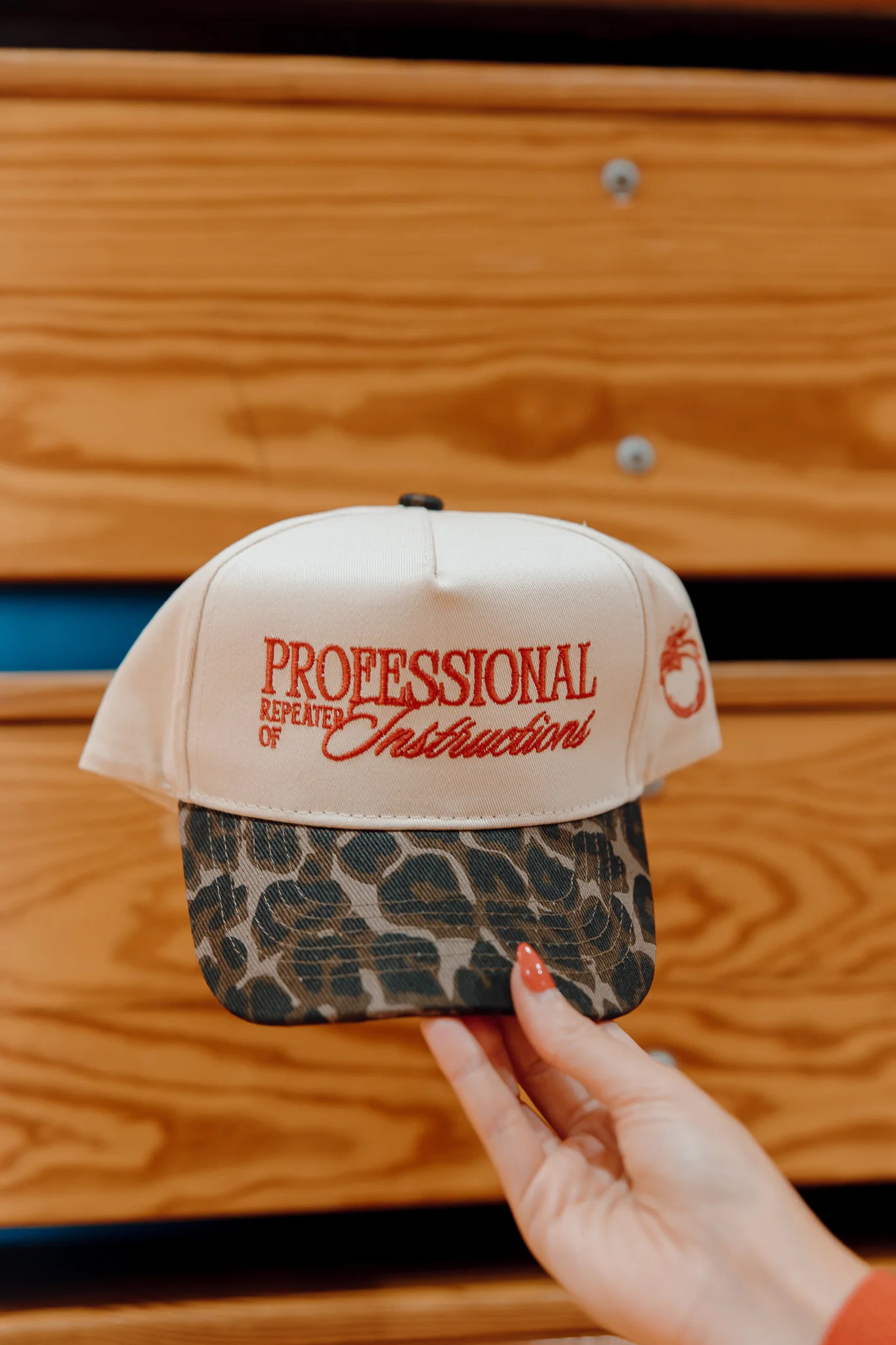 Professional Repeater of Instructions - Leopard Vintage Hat | KenzKustomz