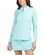Upf 50 Interlock Quarter Zip Sweatshirt With Curved Collar | Marshalls