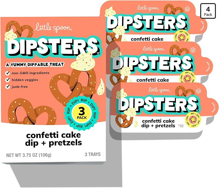 Little Spoon Confetti Cake Dip + Pretzels Dipsters, Big Kid Favorite Dunking Snack with Hidden Ve... | Amazon (US)