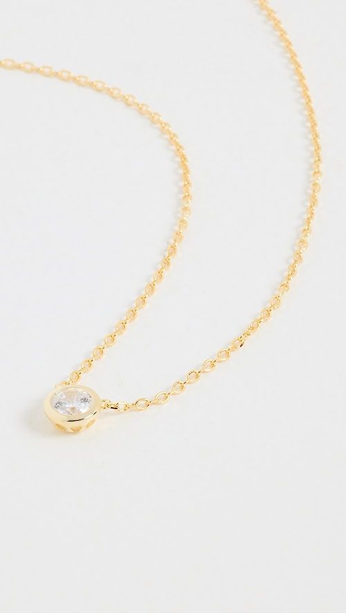 By Adina Eden Round Bezel Solitaire Necklace | SHOPBOP | Shopbop