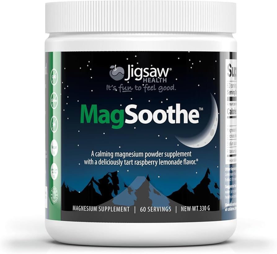 Jigsaw Health - MagSoothe - a Fast-Acting, Calming Magnesium Glycinate Powder Supplement - 60 Ser... | Amazon (US)
