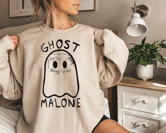 Halloween Sweatshirt Fall Sweatshirt Ghost Malone - Etsy | Etsy (US)