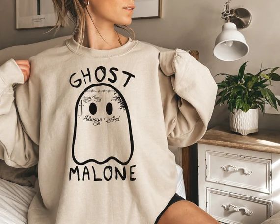 Halloween Sweatshirt Fall Sweatshirt Ghost Malone - Etsy | Etsy (US)