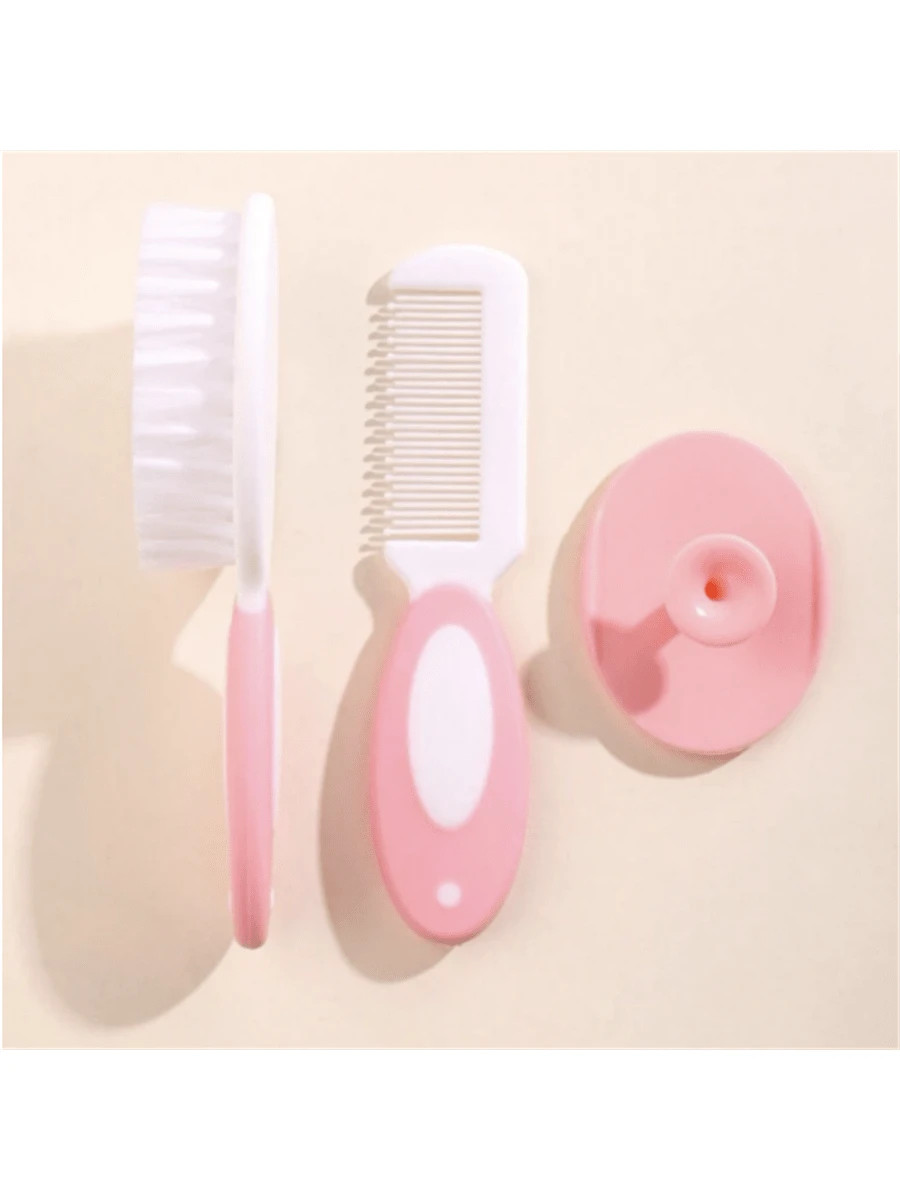 Bb108 Baby Pink Pp Brush Hair 3pcs With Silicone Brush Care Set | SHEIN