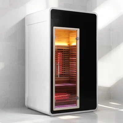 DUTHSS 1 Person Infrared Sauna Room for Home,Canadian Hemlock Outdoor Wooden Dry Sauna with Rapid Heating Tubes& Carbon Plate,LCD Control Panel and Te | Wayfair North America