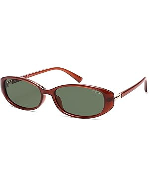 SOJOS Trendy Polarized Retro Oval Sunglasses for Women Chic 90s Sunnies Lightweight Narrow Shades... | Amazon (US)
