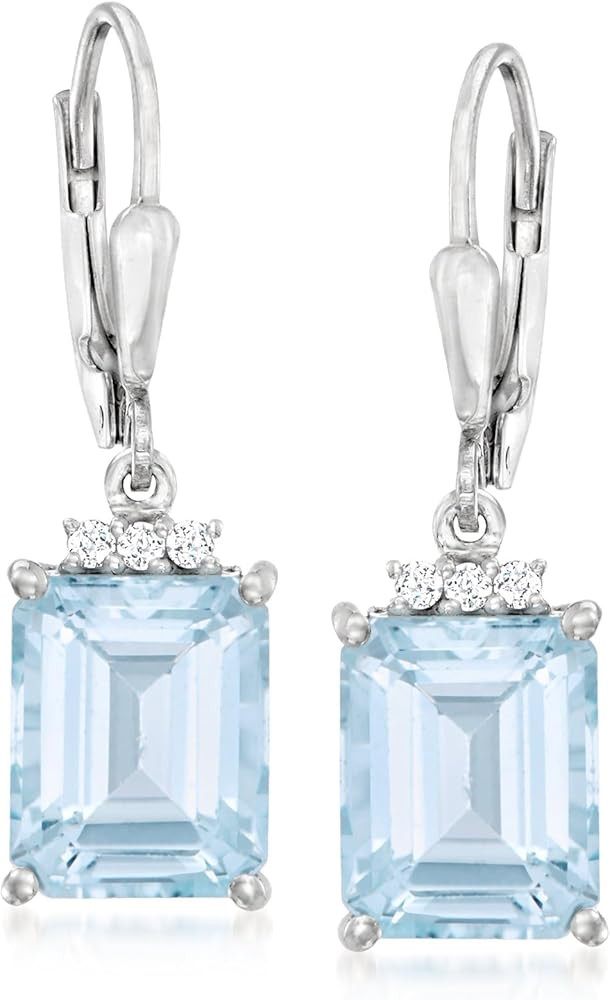 Ross-Simons 7.75 ct. t.w. Sky Blue Topaz Drop Earrings With .10 ct. t.w. White Topaz in Sterling ... | Amazon (US)